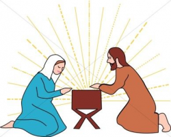 Jesus in the Manger with Mary and Joseph | IMAGES | Clip art ...