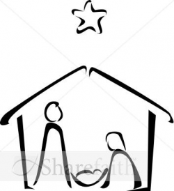 Black and White Nativity Sketch | church | Nativity ...