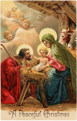 6 Vintage Christmas Nativity Images! - The Graphics Fairy