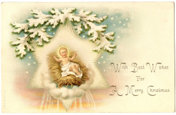Vintage Christmas Image - Beautiful Jesus in Manger - The ...