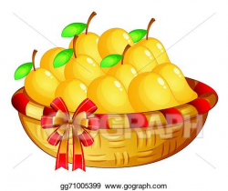 Vector Art - A basket of ripe mangoes. Clipart Drawing ...