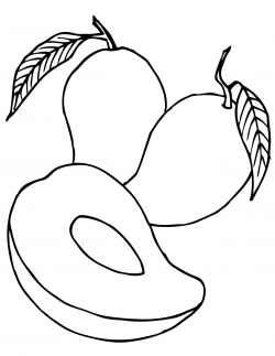 Colouring Page Of Mango - Clip Art Library
