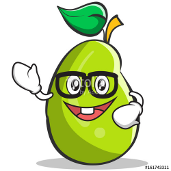 Geek mango fruit character cartoon