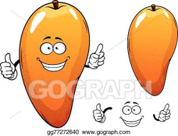 EPS Vector - Ripe juicy tropical mango fruit character ...