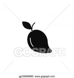 Clip Art Vector - Mango icon, silhouette style. Stock EPS ...
