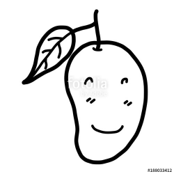 smile mango / cartoon vector and illustration, black and ...