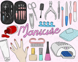 Manicure Clipart Vector Pack, Manicure Doodles, Beauty Clipart, Nail Art  Clipart, Manicure Graphics, Manicure Stickers, SVG, PNG file