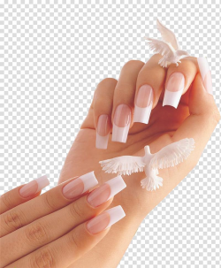 White and pink French tip accent manicure, Nail salon Beauty ...