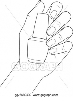 Vector Art - Female hand with manicure holding nail polish ...