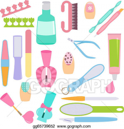 Clip Art Vector - Tools for manicure, pedicure . Stock EPS ...