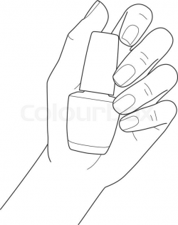 Stock vector of 'Female hand with manicure holding nail ...