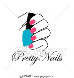 Clip Art Vector - Pretty nails with a nail polish. Stock EPS ...