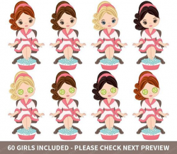 60 Spa Girls Clipart - Vector Spa Girl, Spa Party Clipart ...