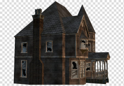 D Haunted Mansion, brown house transparent background PNG ...