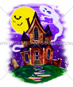 Haunted House | Production Ready Artwork for T-Shirt Printing