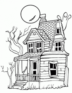 HALLOWEEN COLORINGS Spooky Mansion Haunted House coloring ...