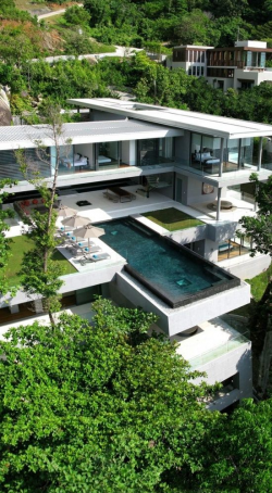 Modern style 3-story house with Full-Glass Exterior Walls on ...