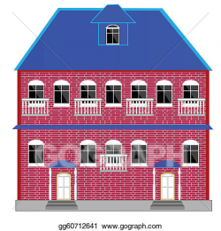 Vector Art - Big two-story mansion. EPS clipart gg60712641 ...