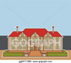 EPS Illustration - Mansion front yard . Vector Clipart ...