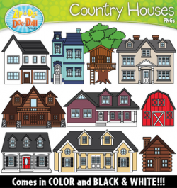 Country Houses Clipart Set {Zip-A-Dee-Doo-Dah Designs}