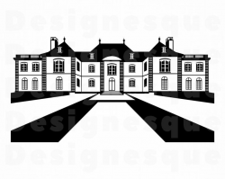 Mansion #2 SVG, Luxury Home Svg, House Svg, Real Estate Svg, Mansion  Clipart, Files for Cricut, Cut Files For Silhouette, Dxf, Png, Eps