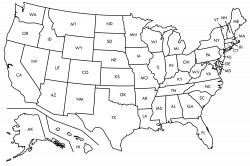 Fillable United States Map - Town-Seek.Com