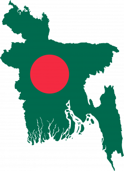 Clipart - Bangladesh Map Flag