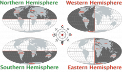 Hemisphere Map - Map of Western Hemisphere, Northern, Eastern, and ...