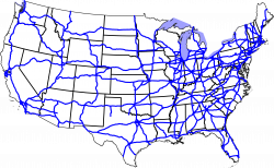 Clipart map of united states with interstates - techFlourish collections