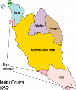 Clipart - Political Map of British Malaya, 1939
