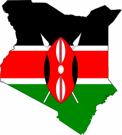 Clipart - Kenya map flag