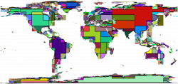 Clipart - World Map Abstract Blocks