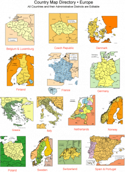 Maps For Design • Editable Clip Art PowerPoint Maps: Country Maps