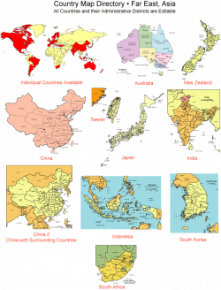 Maps For Design • Editable Clip Art PowerPoint Maps: Country Maps