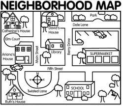 Neighborhood map for map dictation ... | Social Studies ...