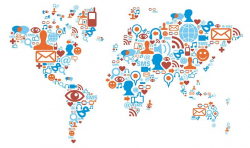 Social Media World Map Globe PNG, Clipart, Area, Art, Blue ...