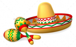 Mexican Sombrero Hat and Maracas Shakers | Canvas Painting ...