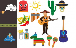 Cinco de Mayo clipart, Mexican Fiesta clipart, Fiesta Clip Art, Sombrero,  Mariachi Guitar, Maracas, Mexican Party Clipart, Mexican clipart