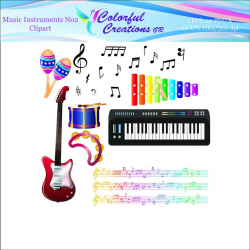 20% OFF SALE, Music Clipart, Musical Instruments Clipart, Tambourine,  Drums, Maracas, Keyboard, Electric Guitar, Personal & Commercial Use