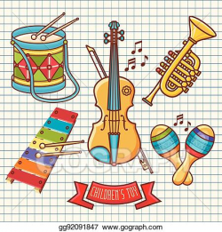 Vector Illustration - Musical instruments. children's toys ...