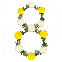 8 March Yellow Flowers Border Typography, 8 March, Women Day Flowers ...