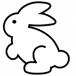 clipartist.net » Clip Art » bunny icon black white line easter ...
