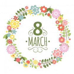 8 March Flowers Womens Day VECTOR PNG, 8 March, Women Day, Flower ...