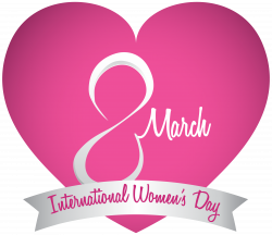 March 8 International Womens Day Pink Heart PNG Clipart Image ...