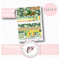 Lucky St Patrick's Day Classic Happy Planner March 2018 Monthly Kit ...