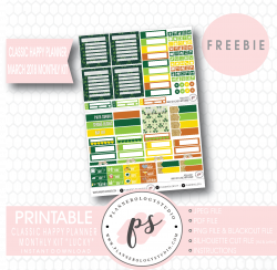 Lucky St Patrick's Day Classic Happy Planner March 2018 Monthly Kit ...