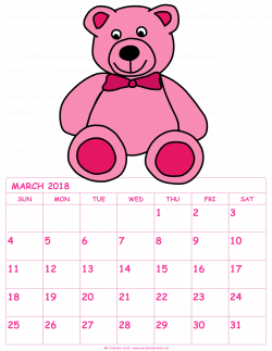 March 2018 Calendar - My Calendar Land