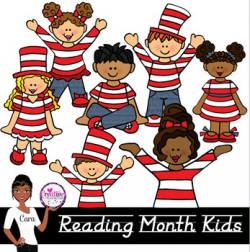 Clip Art~ March Reading Month Kids