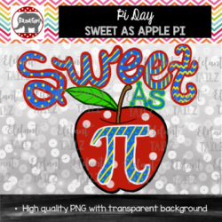 Pi Day Clipart PNG - Sweet As Apple Pi - March 14