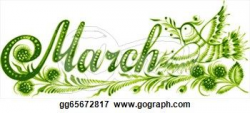 Month of March Clip Art | Stock Illustration - March, name ...